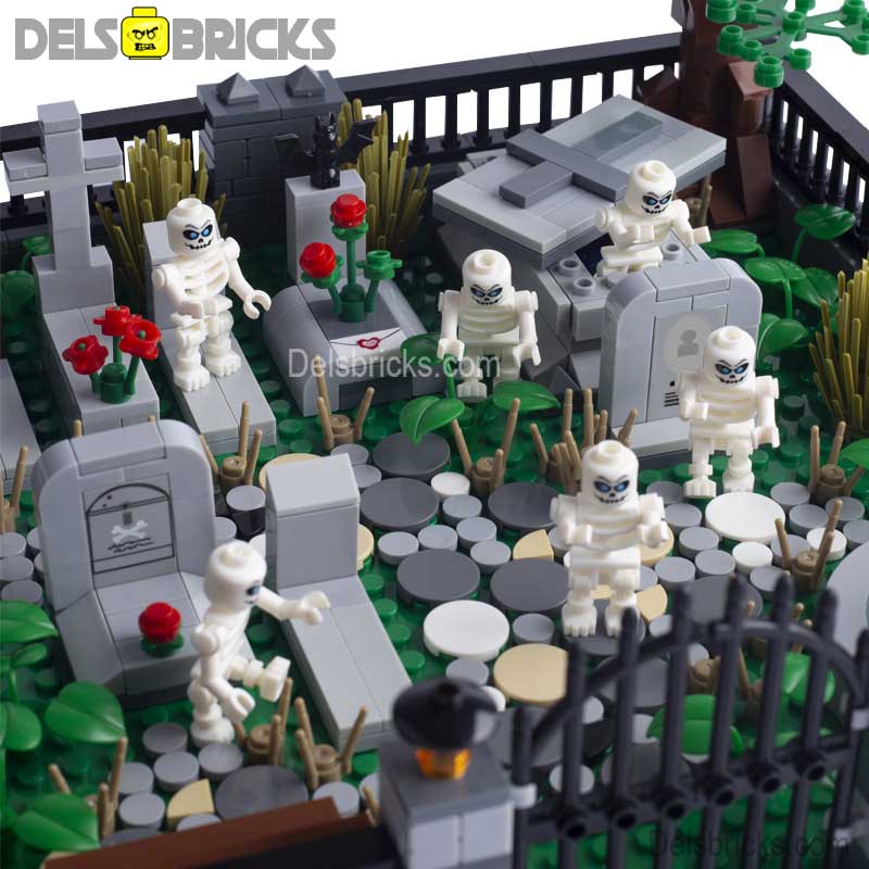 Halloween Cemetary Playset (Horror) - Custom Building Blocks Mini Figures Compatible with LEGO