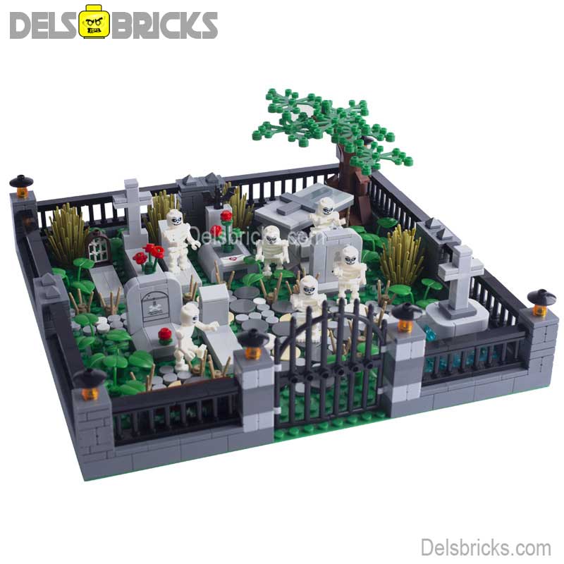 Halloween Cemetary Playset (Horror) - Custom Building Blocks Mini Figures Compatible with LEGO