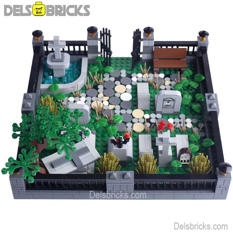 Halloween Cemetary Playset (Horror) - Custom Building Blocks Mini Figures Compatible with LEGO