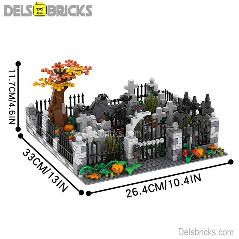 Halloween Cemetary Playset (Horror) - Custom Building Blocks Mini Figures Compatible with LEGO