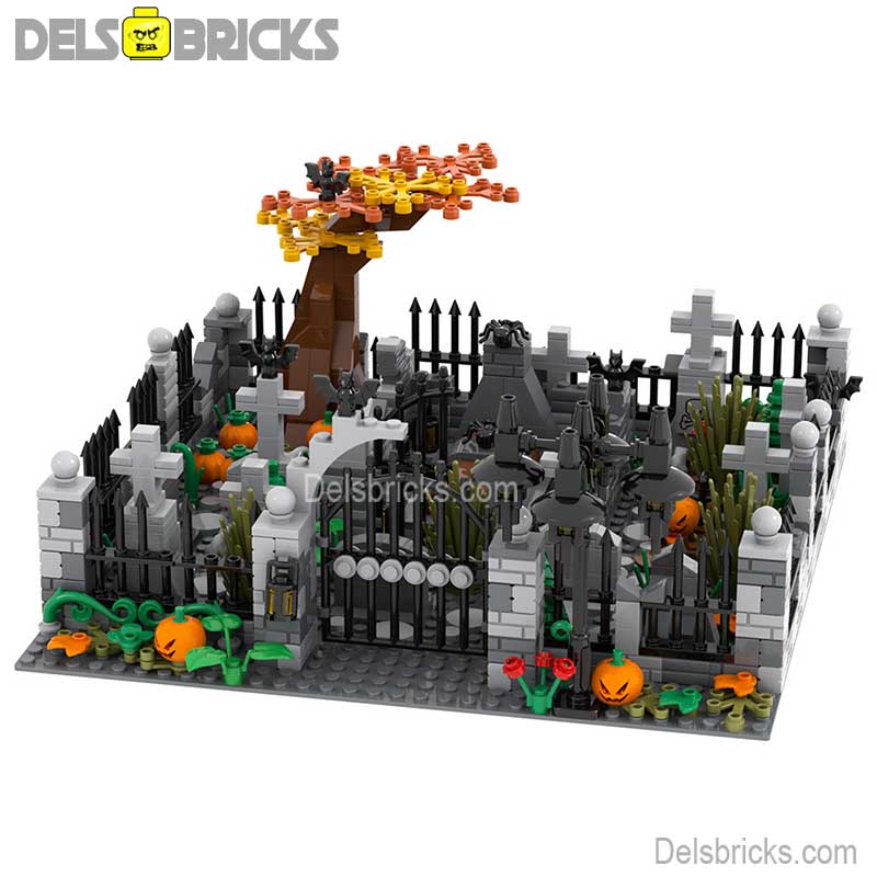 Halloween Cemetary Playset (Horror) - Custom Building Blocks Mini Figures Compatible with LEGO