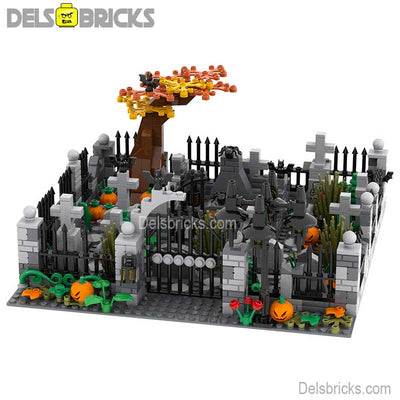 Halloween Cemetary Playset (Horror) - Custom Building Blocks Mini Figures Compatible with LEGO