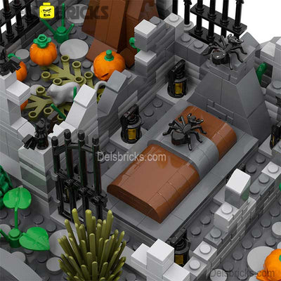 Halloween Cemetary Playset (Horror) - Custom Building Blocks Mini Figures Compatible with LEGO