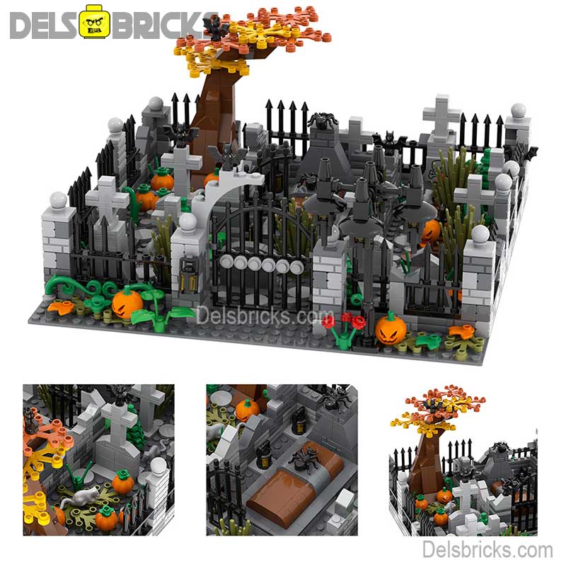 Halloween Cemetary Playset (Horror) - Custom Building Blocks Mini Figures Compatible with LEGO