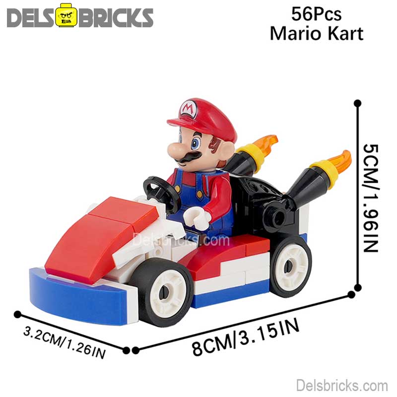 Mario Kart (The Super Mario Bros.) - Custom Building Blocks Mini Figures Compatible with LEGO