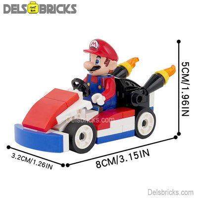 Mario Kart (The Super Mario Bros.) - Custom Building Blocks Mini Figures Compatible with LEGO