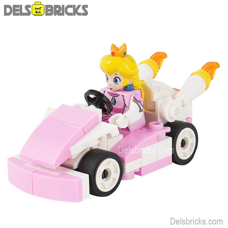 Princess Peach Kart (The Super Mario Bros.) - Custom Building Blocks Mini Figures Compatible with LEGO