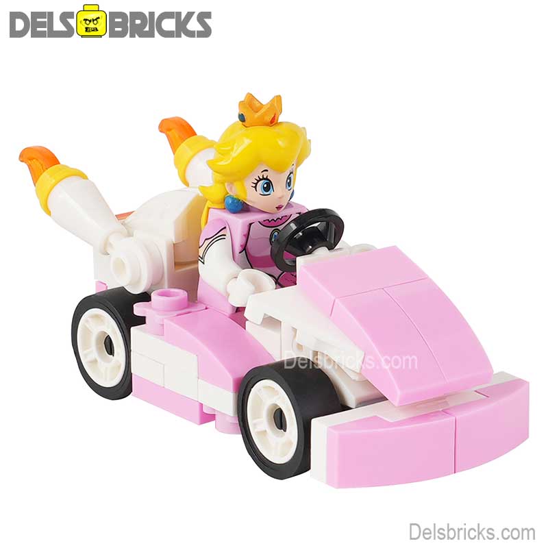 Princess Peach Kart (The Super Mario Bros.) - Custom Building Blocks Mini Figures Compatible with LEGO