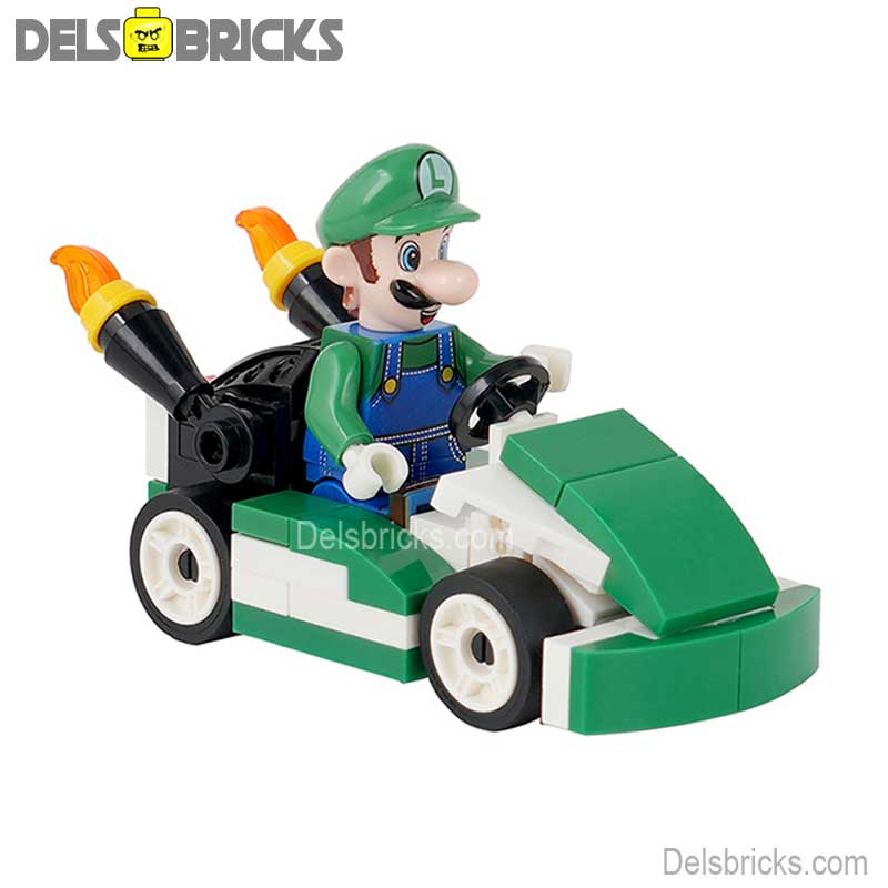 Luigi Kart (The Super Mario Bros.) - Custom Building Blocks Mini Figures Compatible with LEGO