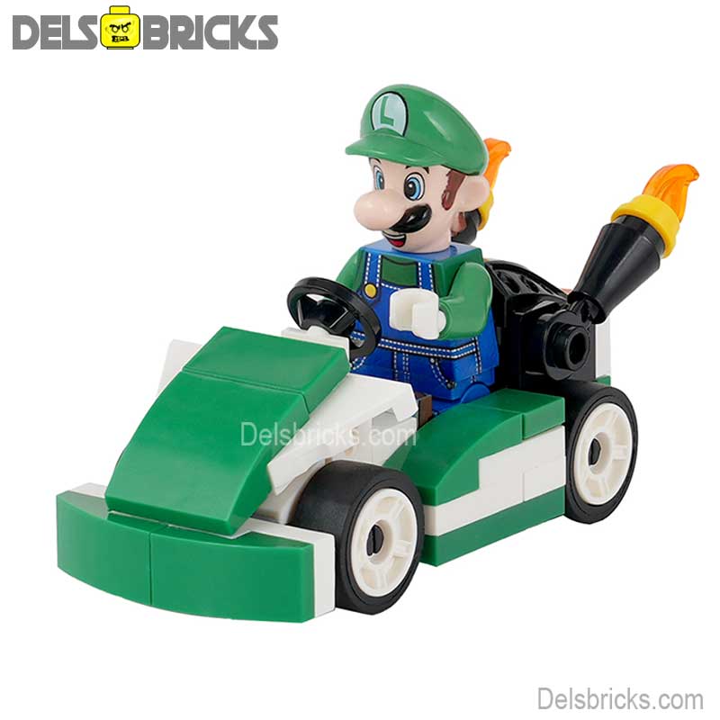 Luigi Kart (The Super Mario Bros.) - Custom Building Blocks Mini Figures Compatible with LEGO