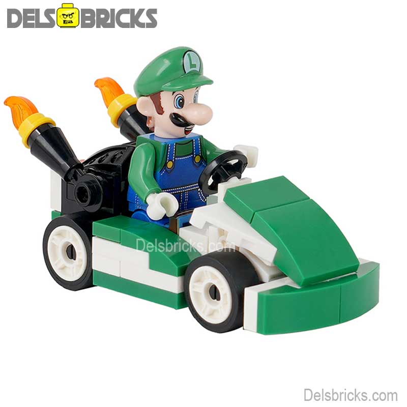 Luigi Kart (The Super Mario Bros.) - Custom Building Blocks Mini Figures Compatible with LEGO