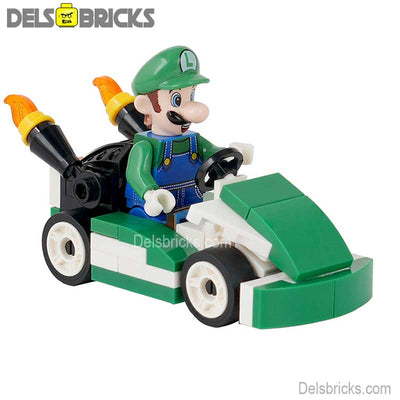 Luigi Kart (The Super Mario Bros.) - Custom Building Blocks Mini Figures Compatible with LEGO