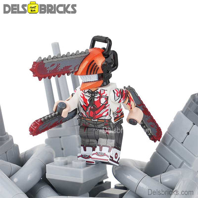 Chainsaw Man Denji & Warzone Playset (Chainsaw Man) - Custom Building Blocks Mini Figures Compatible with LEGO