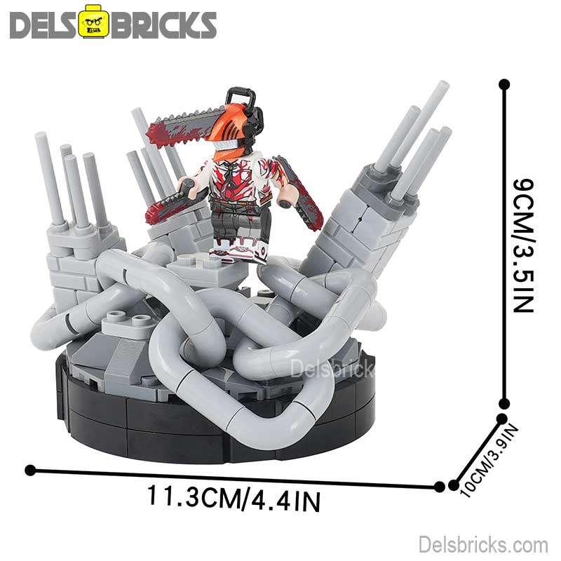 Chainsaw Man Denji & Warzone Playset (Chainsaw Man) - Custom Building Blocks Mini Figures Compatible with LEGO