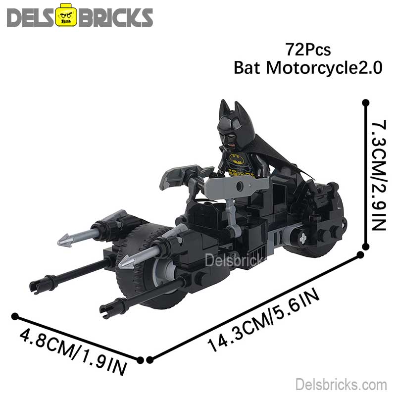 Batman & Batcycle (DC) - Custom Building Blocks Mini Figures Compatible with LEGO