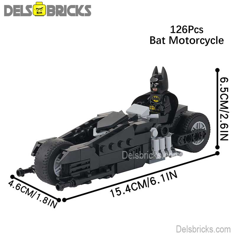 Batman & Batcycle (DC) - Custom Building Blocks Mini Figures Compatible with LEGO