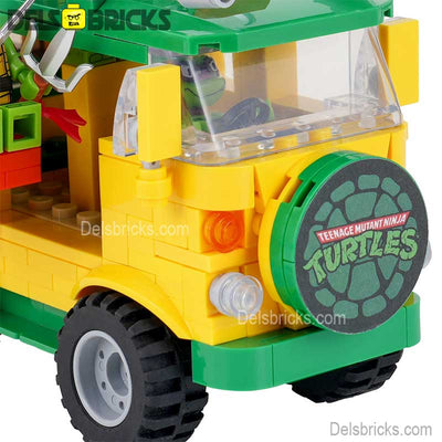 TMNT Turtles with Pizza Truck (Teenage Mutant Ninja Turtles) - Custom Building Blocks Mini Figures Compatible with LEGO