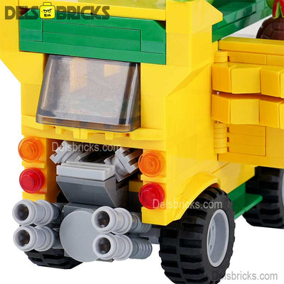 TMNT Turtles with Pizza Truck (Teenage Mutant Ninja Turtles) - Custom Building Blocks Mini Figures Compatible with LEGO