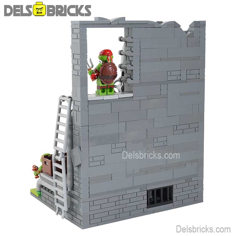 TMNT Turtles with Sewer Lair (Teenage Mutant Ninja Turtles) - Custom Building Blocks Mini Figures Compatible with LEGO