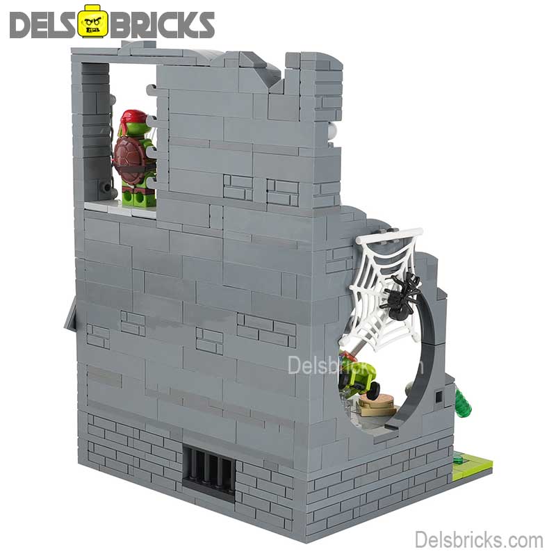 TMNT Turtles with Sewer Lair (Teenage Mutant Ninja Turtles) - Custom Building Blocks Mini Figures Compatible with LEGO