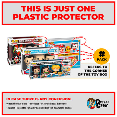 3 PACK STANDARD - 4.5mm thick Pop Fortress Custom Acrylic Hard Case for Funko Pop Grail Boxes (Fits 6.25h x 9w x 3.5d) Exclusive to Display Geek & The Protector Guide App