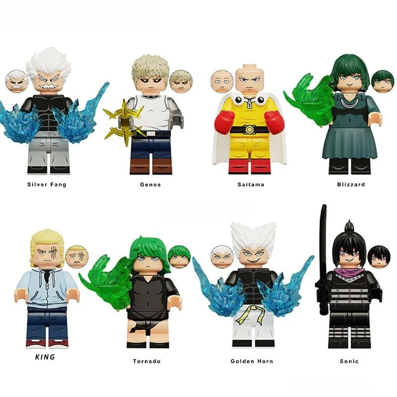Set of 8 (One Punch Man) - Custom Building Blocks Mini Figures Compati ...