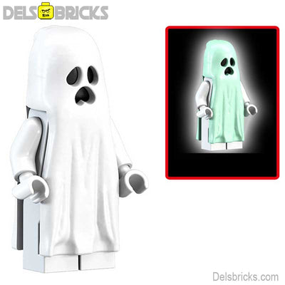 Glow in the Dark Sad Ghost (Horror) - Custom Building Blocks Mini Figures Compatible with LEGO