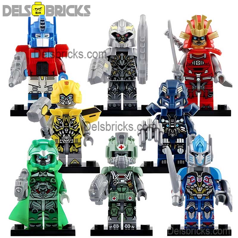 Set of 8 (Transformers) - Custom Building Blocks Mini Figures Compatible with LEGO