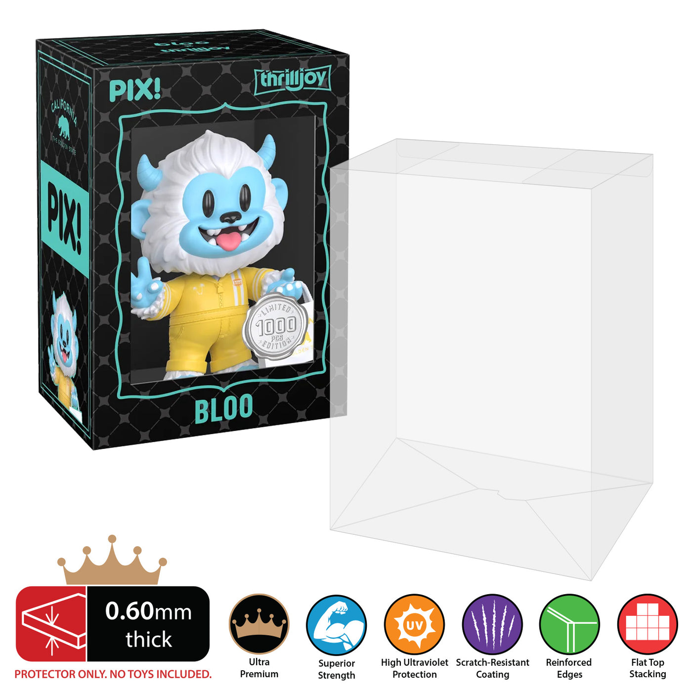 PIX! Protectors for Thrilljoy (0.60mm thick, UV & Scratch Resistant) Fits 7.25h x 5w x 4d