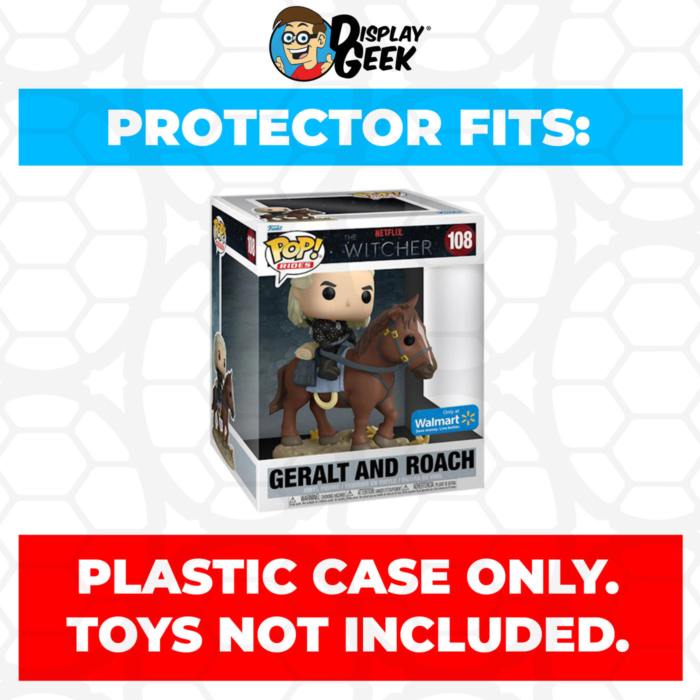 Pop Protector for The Witcher Geralt and Roach #108 Funko Pop Rides - 0.60mm Thick UV and Scratch Resistant Shield - Available on The Protector Guide App by Display Geek