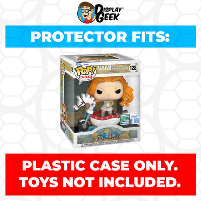 Plastic Pop Protector for One Piece Nami with White Hobby Horse WonderCon #128 Funko Pop Rides Deluxe on The Protector Guide App by Display Geek and Kollector Protector