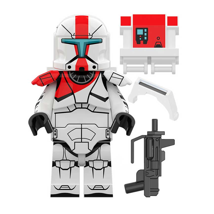 Red Commando Clone Trooper (Star Wars) - Custom Building Blocks Mini Figures Compatible with LEGO