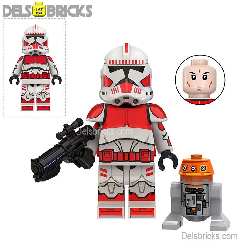 Coruscant Guard Clone Shock trooper & Droid (Star Wars) - Custom Building Blocks Mini Figures Compatible with LEGO