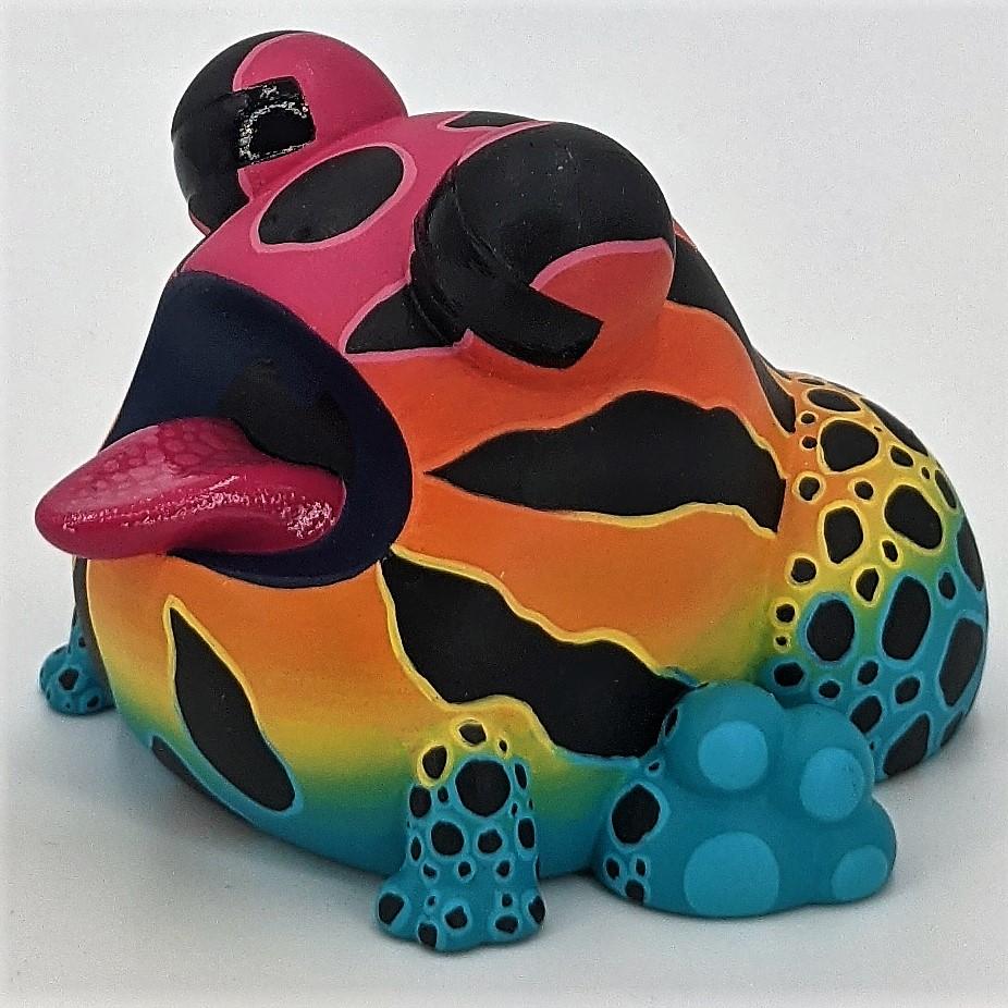 SUNS OUT BUNS OUT Custom 1 of 1 Ributt Vinyl Figure: “Rainbow Poison Dart Toad” by Kendra Thomas