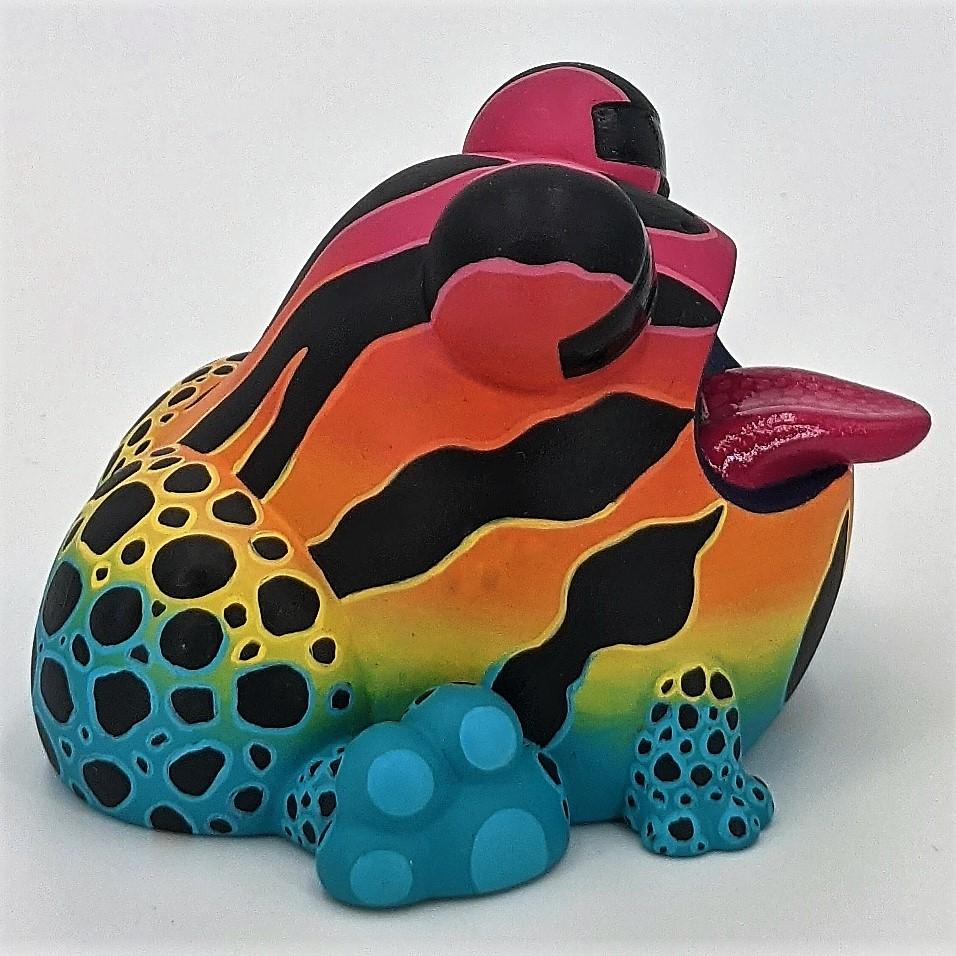 SUNS OUT BUNS OUT Custom 1 of 1 Ributt Vinyl Figure: “Rainbow Poison Dart Toad” by Kendra Thomas