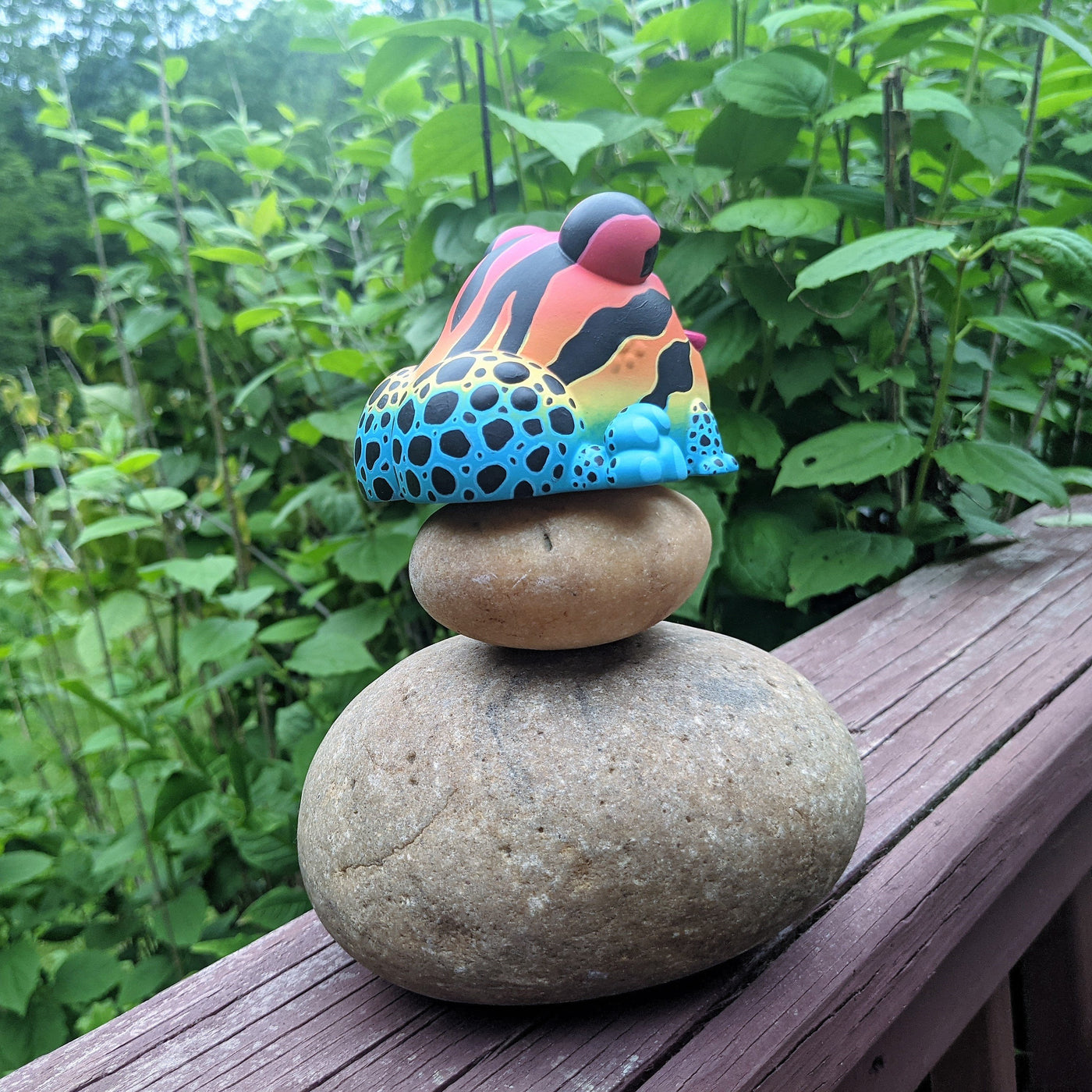 SUNS OUT BUNS OUT Custom 1 of 1 Ributt Vinyl Figure: “Rainbow Poison Dart Toad” by Kendra Thomas