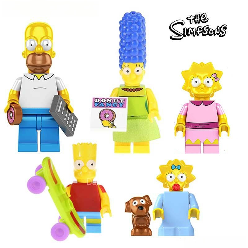 Set of 5 (The Simpsons) - Custom Building Blocks Mini Figures Compatib ...
