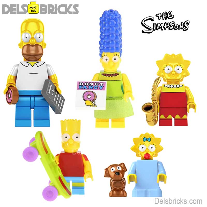 Set of 5 (The Simpsons) - Custom Building Blocks Mini Figures Compatible with LEGO