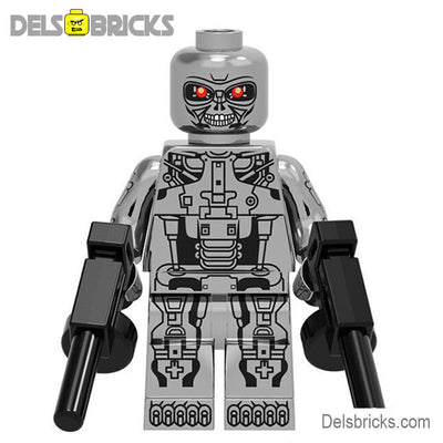 T-800 Chrome Endoskeleton (The Terminator) - Custom Building Blocks Mini Figures Compatible with LEGO