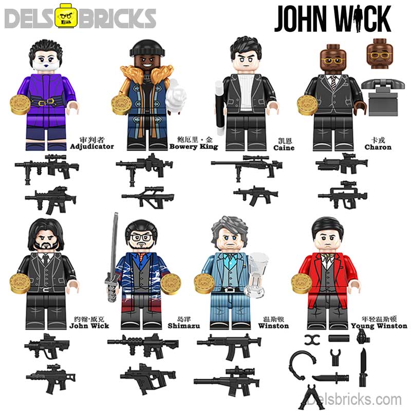 Set of 8 (John Wick Movie) - Custom Building Blocks Mini Figures Compatible with LEGO