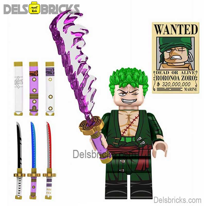 Roronoa Zoro (One Piece) - Custom Building Blocks Mini Figures Compatible with LEGO