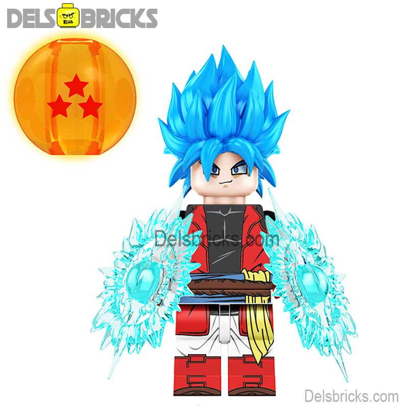 Goku Blue (Dragon Ball Z) - Custom Building Blocks Mini Figures Compatible with LEGO