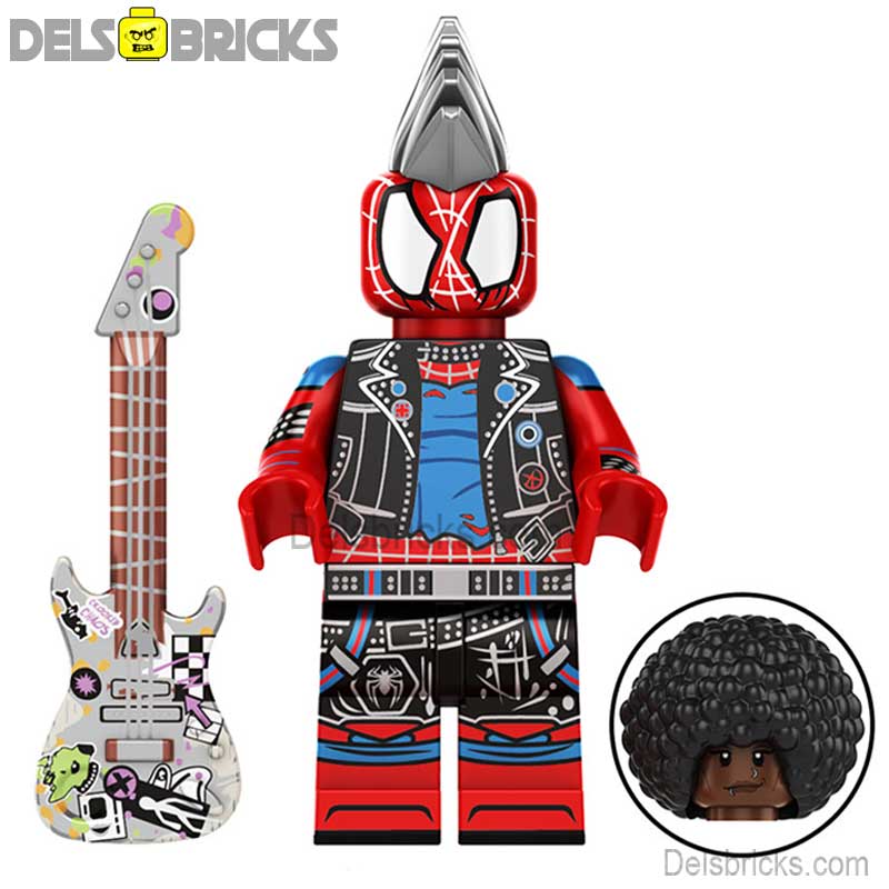 Punk Spider-Man Spider-Verse (Marvel Spider-Man) - Custom Building Blocks Mini Figures Compatible with LEGO