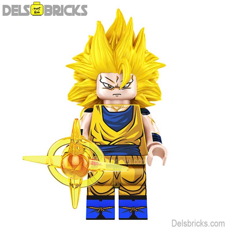 Goku Long Yellow Hair (Dragon Ball Z Super) - Custom Building Blocks Mini Figures Compatible with LEGO