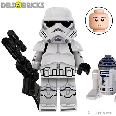 Stormtrooper & Mini R2D2 Droid (Star Wars) - Custom Building Blocks Mini Figures Compatible with LEGO