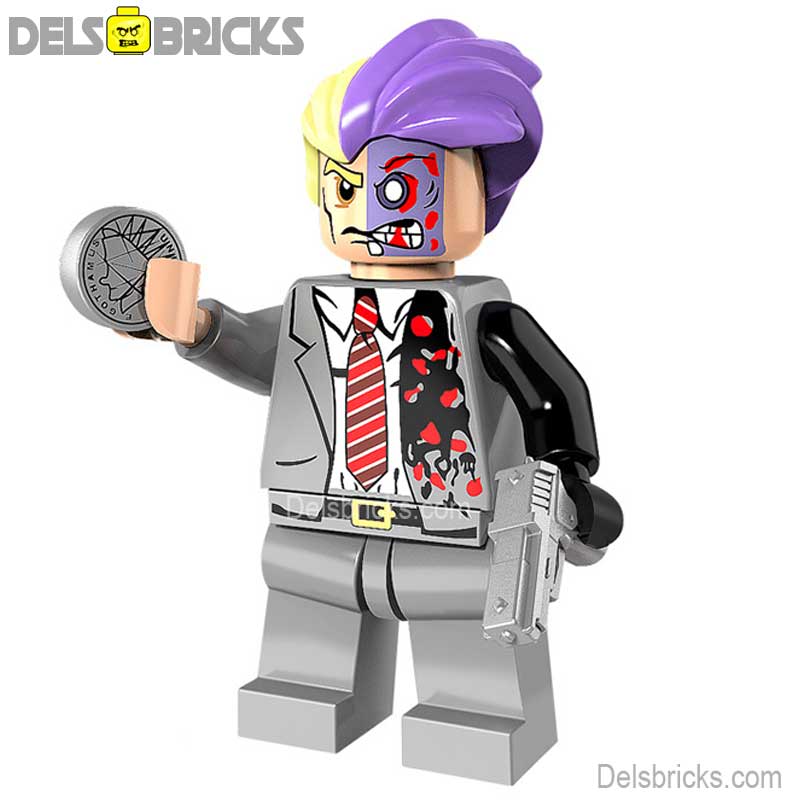 Two-Face Harvey Dent Batman The Dark Knight (DC) - Custom Building Blocks Mini Figures Compatible with LEGO