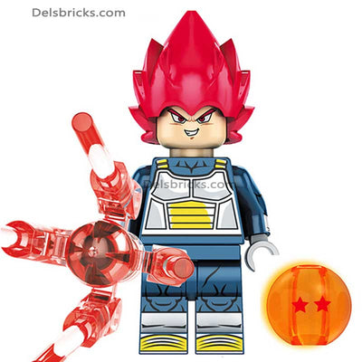 Vegeta Red Super Saiyan Hair (Dragon Ball Z) - Custom Building Blocks Mini Figures Compatible with LEGO