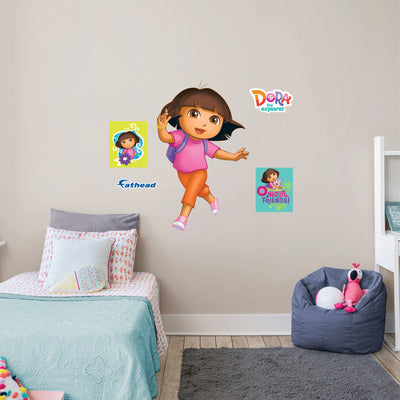 Dora the Explorer - RealBig Dora running Collection - Official Nickelodeon - Reusable Vinyl Wall Decals