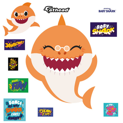 Grandma Shark - Baby Shark - RealBig Collection - Official Nickelodeon - Reusable Vinyl Wall Decals