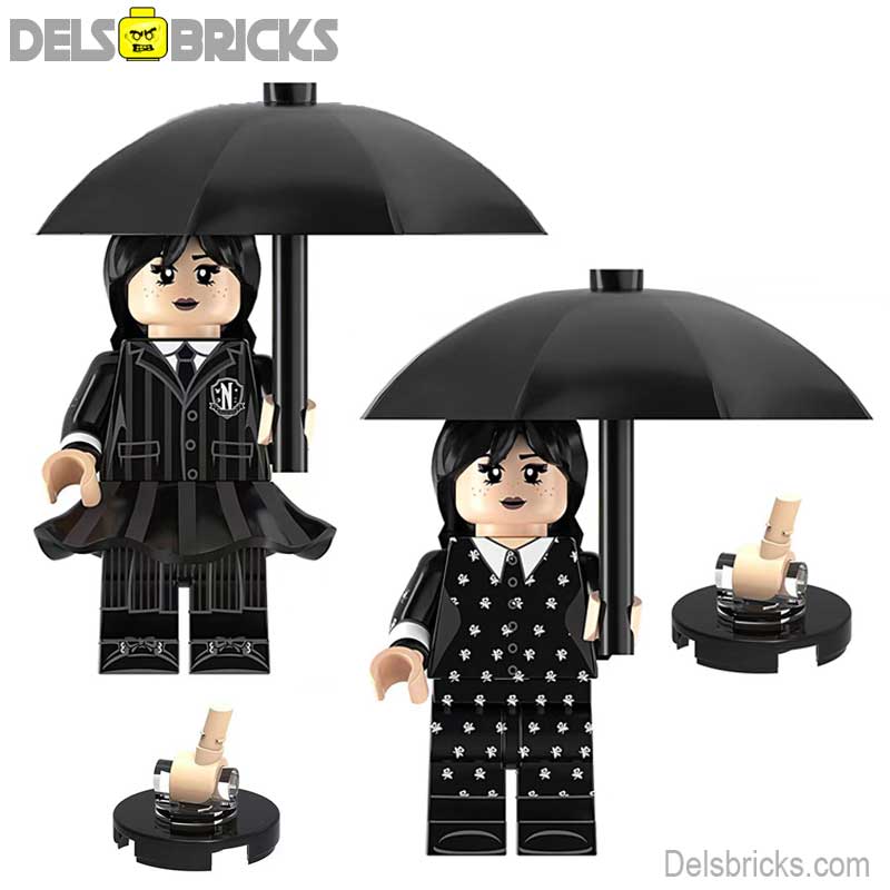 Set of 2 (Wednesday) - Custom Building Blocks Mini Figures Compatible with LEGO